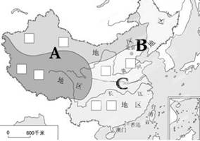 读中国四大地理区域图完成下列问题 14分 请在左图中填写我国四大地理区域名称 青藏地区与其他地区的分界线为 填字母 该条界线的 初中二 年级 地理试题 四大地理区域的划分考点 好技网